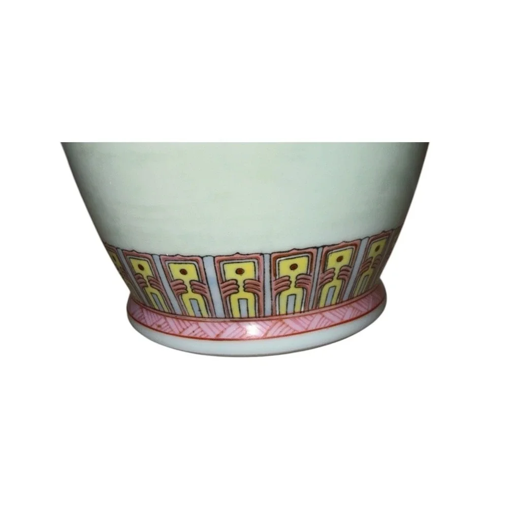 Vintage Chinese Famille Rose Hand‑Painted Vase – 14.5